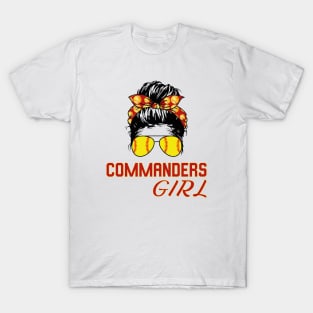 Commanders Girl Messy Bun T-Shirt